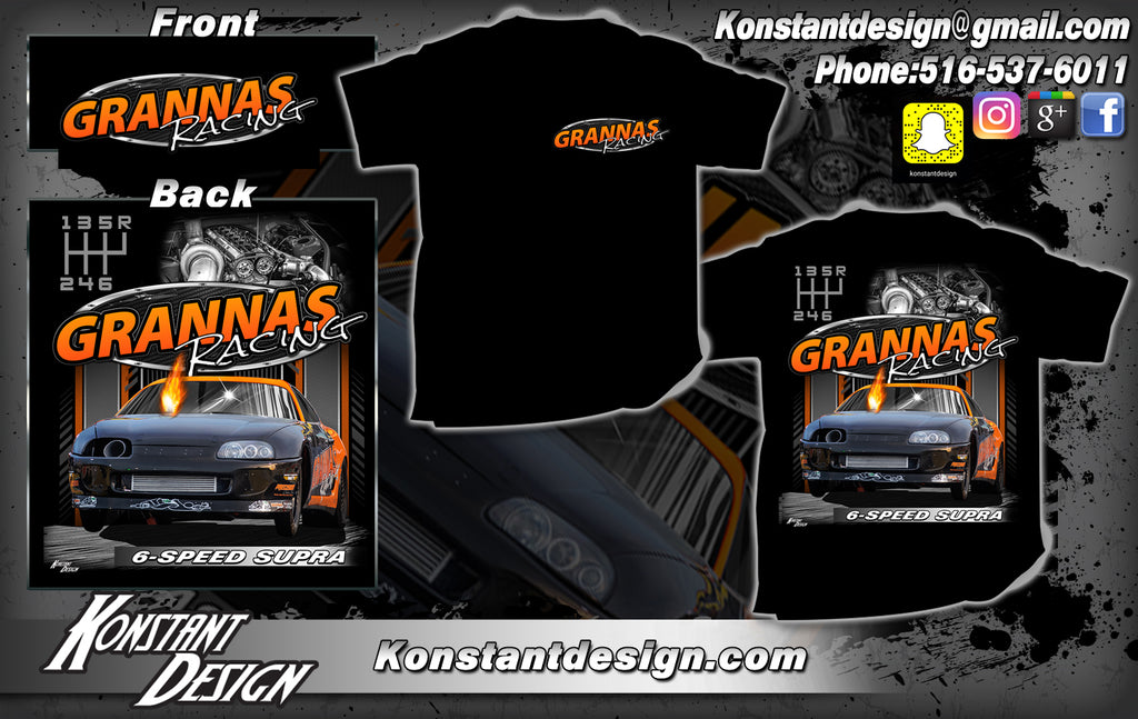 Orange 6-Speed Supra T-Shirt - Grannas Racing