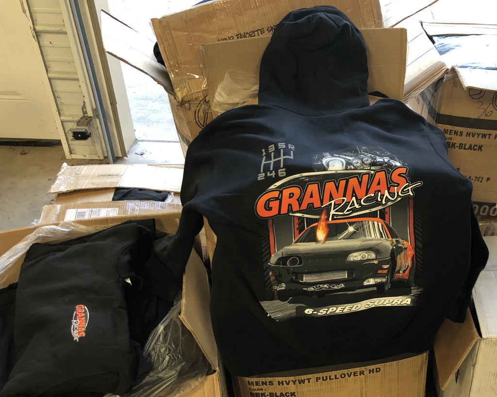 Project H-Pattern Orange Supra Hoodie - Grannas Racing